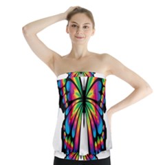 Abstract Animal Art Butterfly Strapless Top by Simbadda