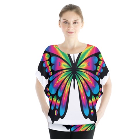 Abstract Animal Art Butterfly Blouse by Simbadda