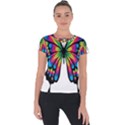 Abstract Animal Art Butterfly Short Sleeve Sports Top  View1