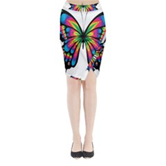 Abstract Animal Art Butterfly Midi Wrap Pencil Skirt by Simbadda