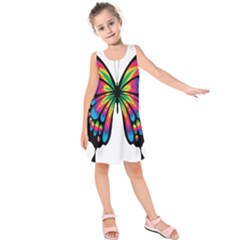 Abstract Animal Art Butterfly Kids  Sleeveless Dress by Simbadda