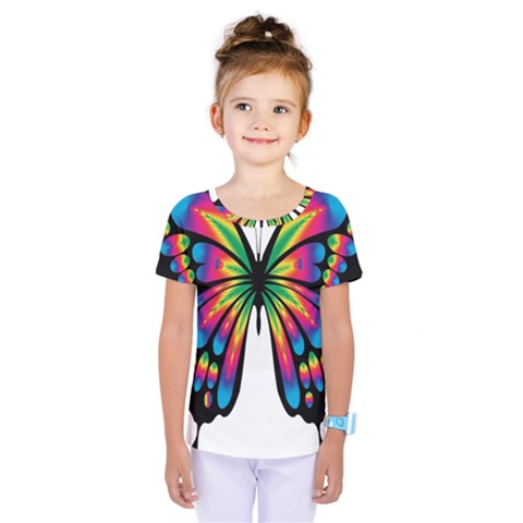 Abstract Animal Art Butterfly Kids  One Piece Tee by Simbadda