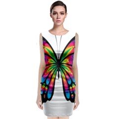 Abstract Animal Art Butterfly Sleeveless Velvet Midi Dress by Simbadda