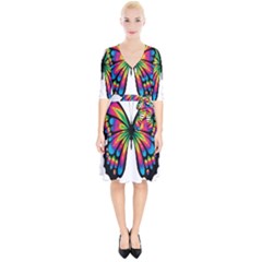 Abstract Animal Art Butterfly Wrap Up Cocktail Dress by Simbadda