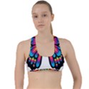 Abstract Animal Art Butterfly Criss Cross Racerback Sports Bra View1