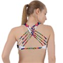 Abstract Animal Art Butterfly Criss Cross Racerback Sports Bra View2