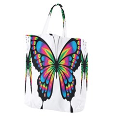 Abstract Animal Art Butterfly Giant Grocery Zipper Tote by Simbadda