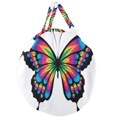 Abstract Animal Art Butterfly Giant Round Zipper Tote by Simbadda