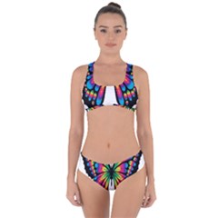 Abstract Animal Art Butterfly Criss Cross Bikini Set by Simbadda