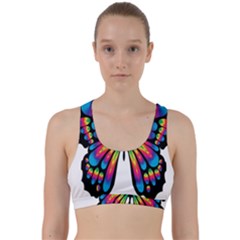 Abstract Animal Art Butterfly Back Weave Sports Bra by Simbadda