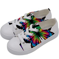 Abstract Animal Art Butterfly Kids  Low Top Canvas Sneakers by Simbadda