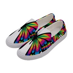 Abstract Animal Art Butterfly Women s Canvas Slip Ons by Simbadda