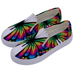 Abstract Animal Art Butterfly Kids  Canvas Slip Ons by Simbadda