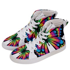 Abstract Animal Art Butterfly Women s Hi-top Skate Sneakers by Simbadda