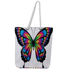 Abstract Animal Art Butterfly Full Print Rope Handle Tote (large) by Simbadda