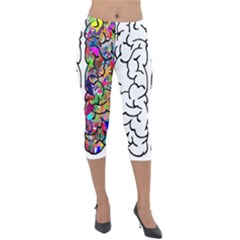 Brain Mind Anatomy Lightweight Velour Capri Leggings  by Simbadda