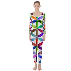 Flower Of Life Sacred Geometry Long Sleeve Catsuit