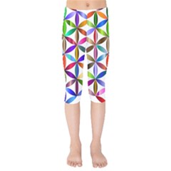 Flower Of Life Sacred Geometry Kids  Capri Leggings  by Simbadda