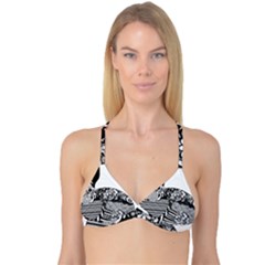 Floral Flourish Decorative Reversible Tri Bikini Top by Simbadda