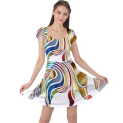 Horse Equine Psychedelic Abstract Cap Sleeve Dress by Simbadda