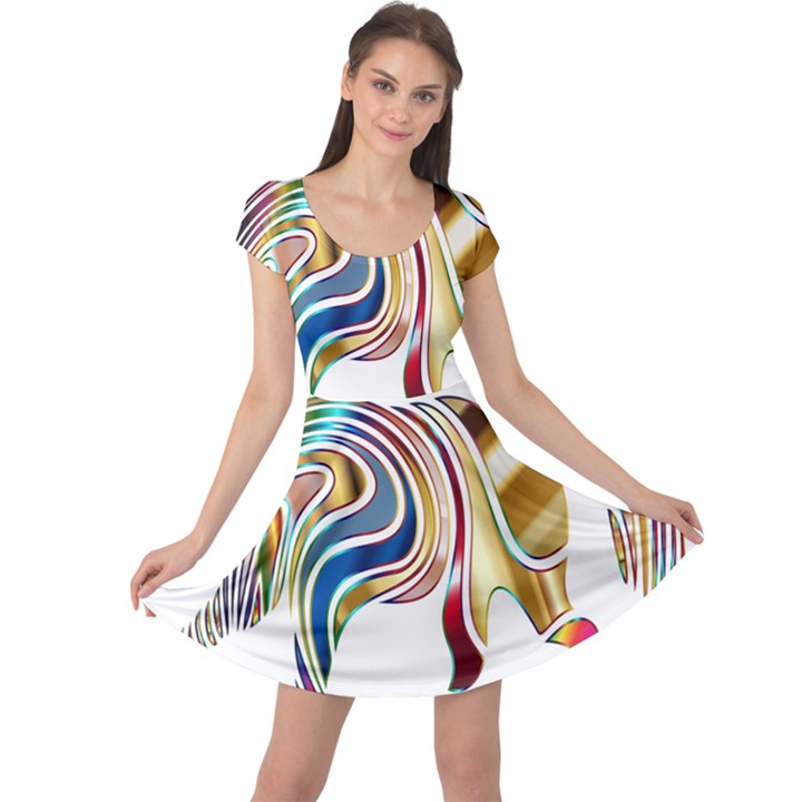 Horse Equine Psychedelic Abstract Cap Sleeve Dress