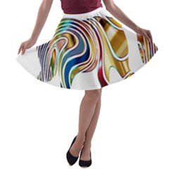 Horse Equine Psychedelic Abstract A-line Skater Skirt by Simbadda