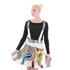 Horse Equine Psychedelic Abstract Suspender Skater Skirt by Simbadda