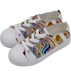 Horse Equine Psychedelic Abstract Kids  Low Top Canvas Sneakers by Simbadda