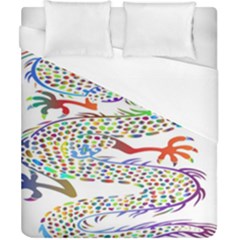 Dragon Asian Mythical Colorful Duvet Cover (california King Size) by Simbadda