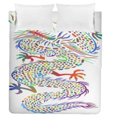 Dragon Asian Mythical Colorful Duvet Cover Double Side (queen Size) by Simbadda