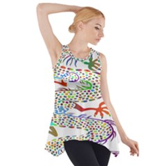 Dragon Asian Mythical Colorful Side Drop Tank Tunic by Simbadda