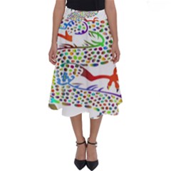 Dragon Asian Mythical Colorful Perfect Length Midi Skirt by Simbadda