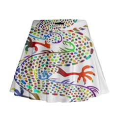 Dragon Asian Mythical Colorful Mini Flare Skirt by Simbadda