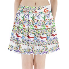 Dragon Asian Mythical Colorful Pleated Mini Skirt by Simbadda