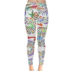 Dragon Asian Mythical Colorful Inside Out Leggings by Simbadda