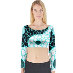 Yin Yang Eastern Asian Philosophy Long Sleeve Crop Top by Simbadda