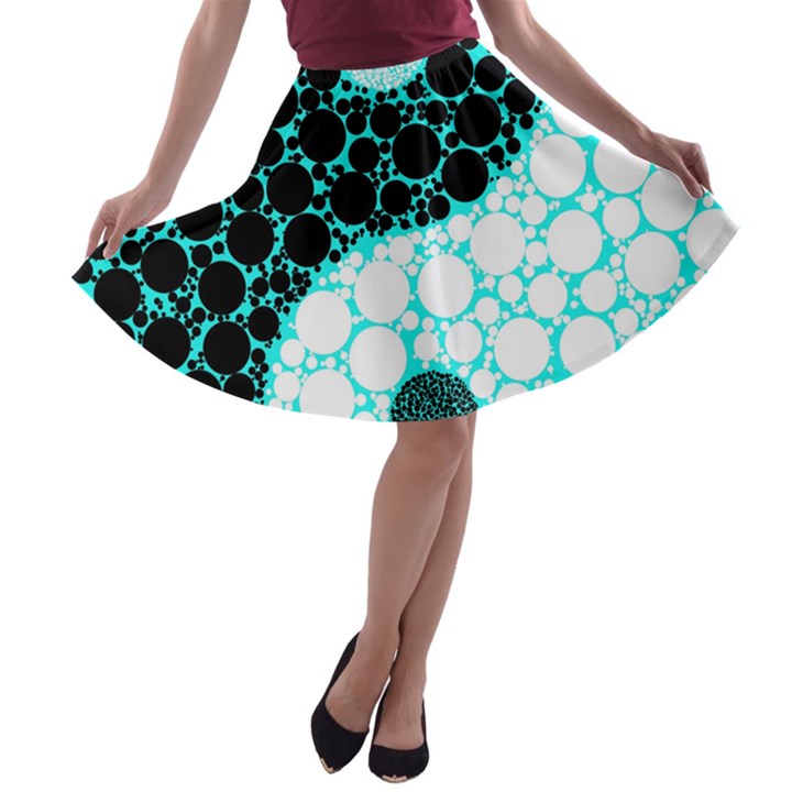 Yin Yang Eastern Asian Philosophy A-line Skater Skirt