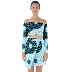 Yin Yang Eastern Asian Philosophy Off Shoulder Top With Skirt Set by Simbadda