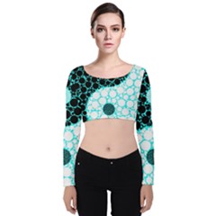 Yin Yang Eastern Asian Philosophy Velvet Crop Top by Simbadda