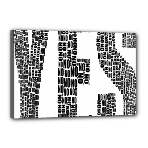 Yes No Typography Type Text Words Canvas 18  X 12  by Simbadda