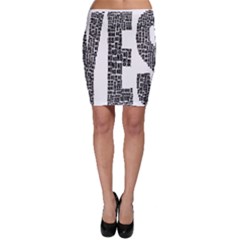 Yes No Typography Type Text Words Bodycon Skirt by Simbadda