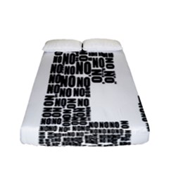 Yes No Typography Type Text Words Fitted Sheet (full/ Double Size) by Simbadda