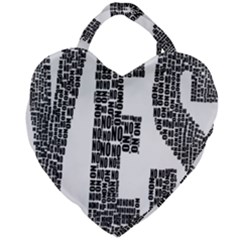 Yes No Typography Type Text Words Giant Heart Shaped Tote by Simbadda