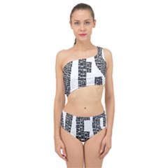 Yes No Typography Type Text Words Spliced Up Two Piece Swimsuit by Simbadda