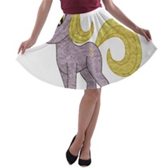 Unicorn Narwhal Mythical One Horned A-line Skater Skirt by Simbadda