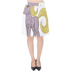 Unicorn Narwhal Mythical One Horned Velvet High Waist Skirt by Simbadda