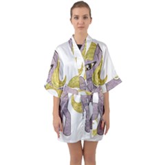 Unicorn Narwhal Mythical One Horned Quarter Sleeve Kimono Robe by Simbadda