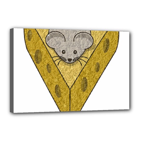 Cheese Rat Mouse Mice Food Cheesy Canvas 18  X 12  by Simbadda