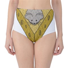 Cheese Rat Mouse Mice Food Cheesy Classic High-waist Bikini Bottoms by Simbadda