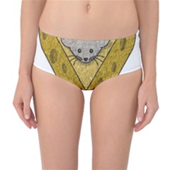 Cheese Rat Mouse Mice Food Cheesy Mid-waist Bikini Bottoms by Simbadda